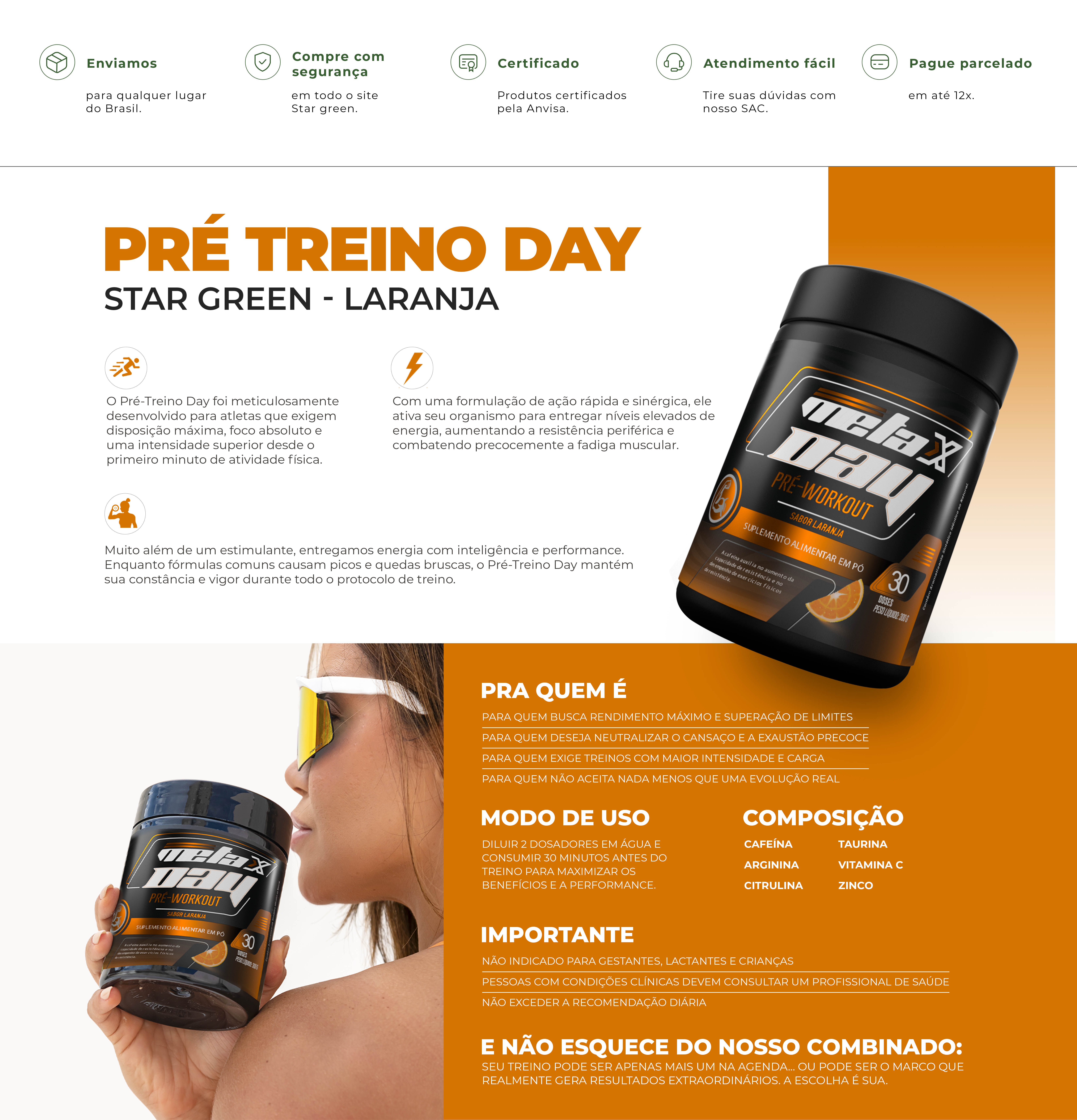 ＲＨＹＴＨＭ Super Star 30 DAY PRÉ-TREINO DAY - LARANJA